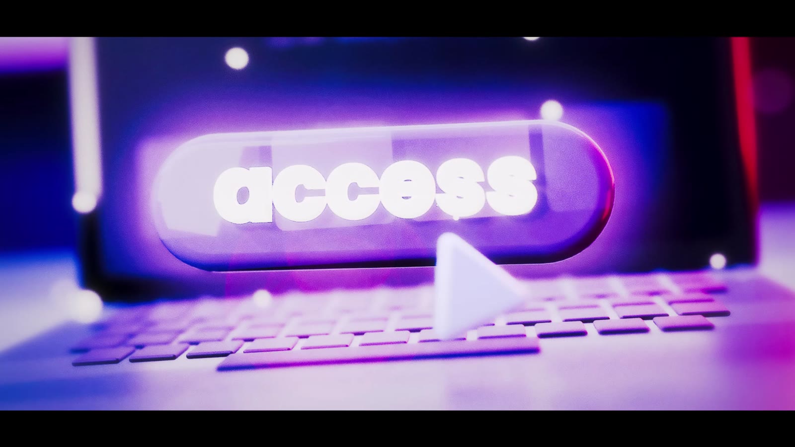 a liquid glass access button pulled out of a laptop screen